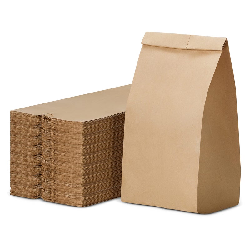 Culinware Kraft Paper Bags - Durable Brown Bags for Snack, Lunch, Sandwich, Pastries, Popcorn, Grocery & Party Favor - 5.25 x 3.25 x 10.75 In - 500 Count - Image 1